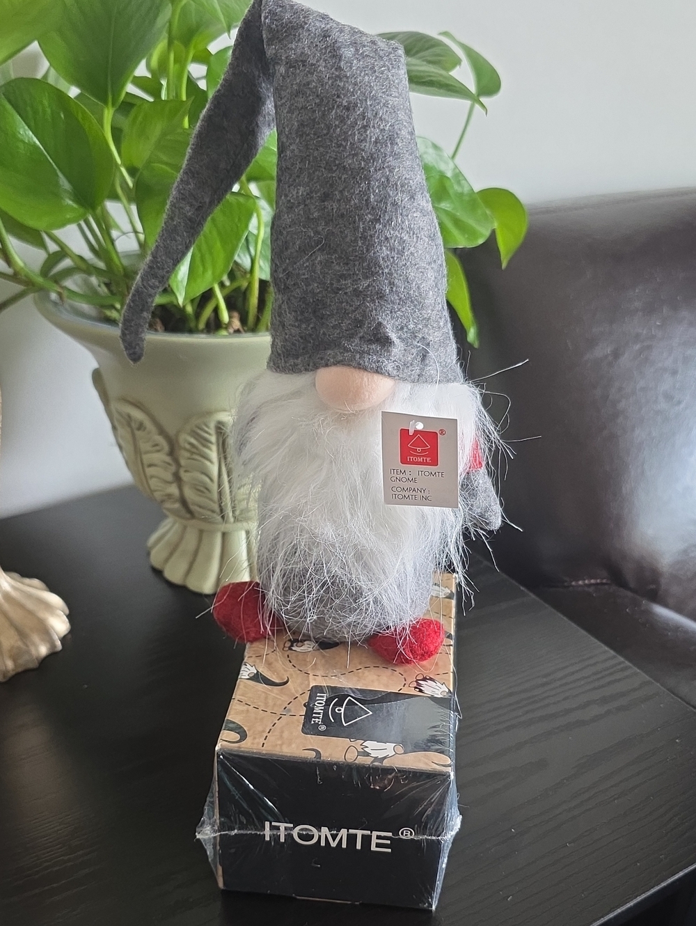 Gray Hat Gnome Holiday Decor by